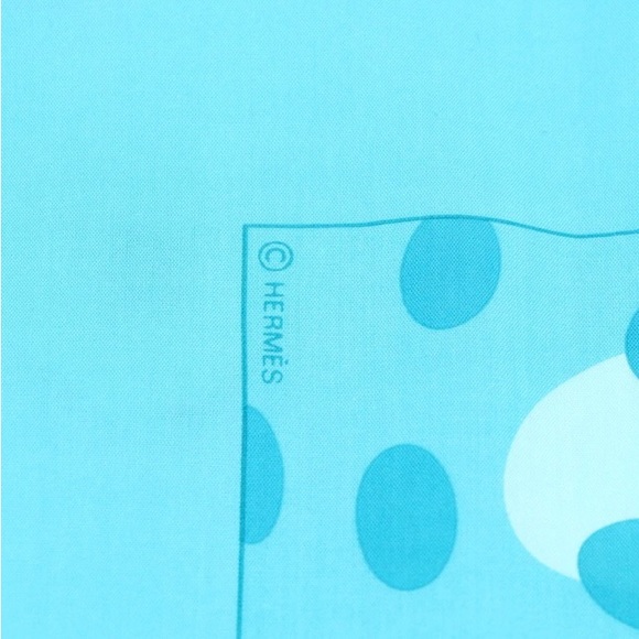 Hermes Polka Dot Scarf 65in Cotton with Box - Picture 3 of 7